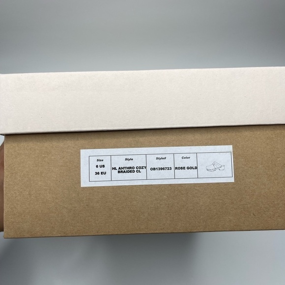 New Anthropologie Pilcro Rose Gold Cozy Braided Sherpa-lined Clog US 6/EU 36 - Picture 10 of 10